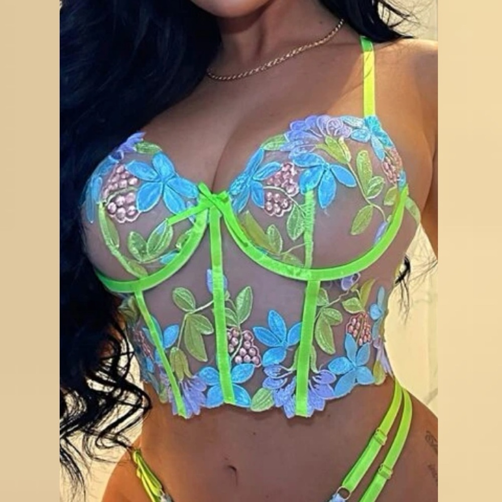 Mesh bustier lingerie top